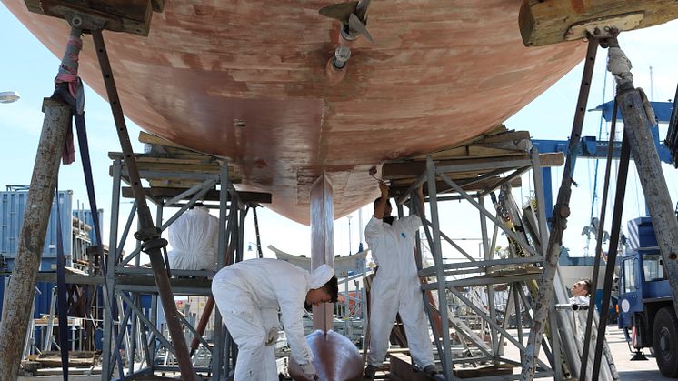 Story image - Coppercoat - last Clipper 70  re-launched, after having Coppercoat applied