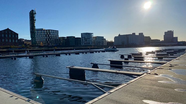 bilde fra den nye båthavnen utenfor Verket Moss