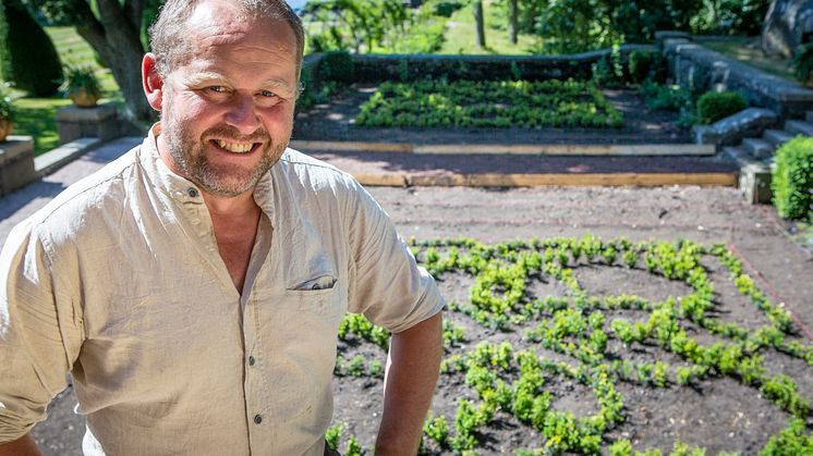 John Taylor har lett planeringen och utsättningen av Wahlmans knot garden vid Tjolöholms slott. Foto: Kajsa Sjölander