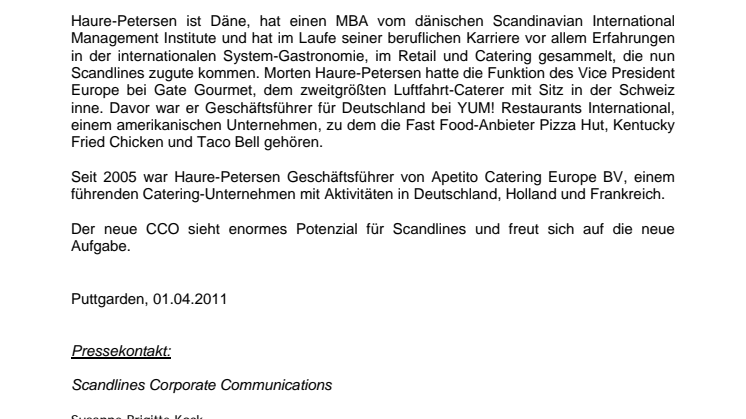 Morten Haure-Petersen komplettiert Geschäftsführung von Scandlines