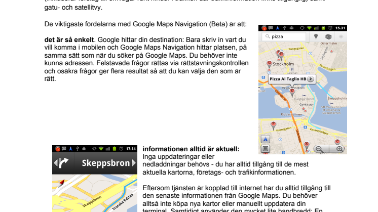 Fakta om Google Maps Navigation