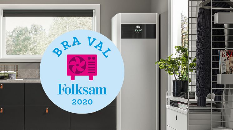 Tre av CTC:s värmepumpar har blivit utsedda till Bra val 2020 i Folksams jämförelse av värmepumpar. 
