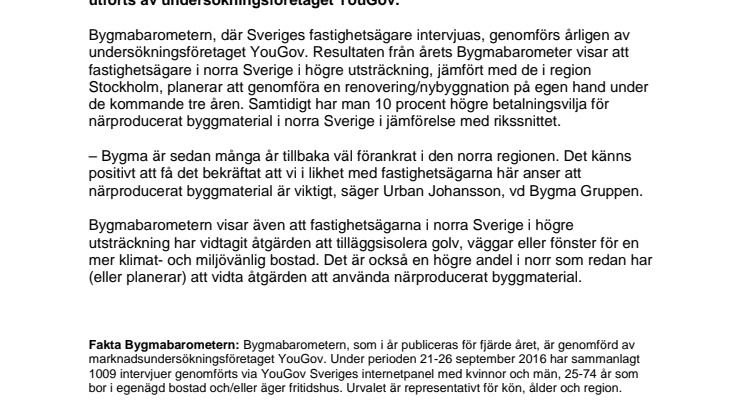 Närproducerat byggmaterial prioriteras högre i norr