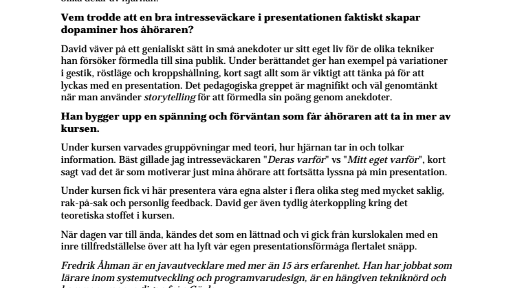 Klockren! kompetenshelg med David JP Phillips