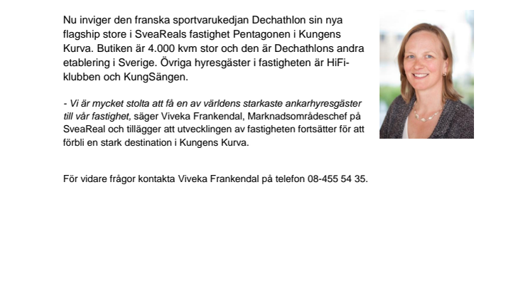 Decathlon flyttar in hos SveaReal 