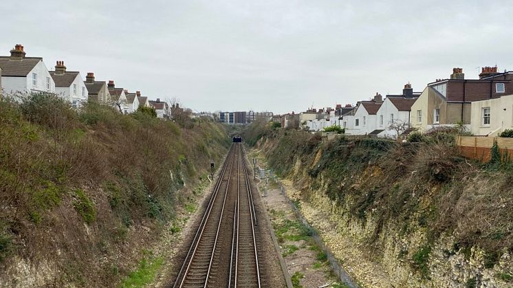 Hove cutting where essential stabilisation work will affect Southern trains between Hove and Brighton