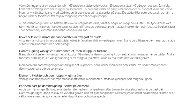 Ny undersökning: Så här städar värmlänningarna