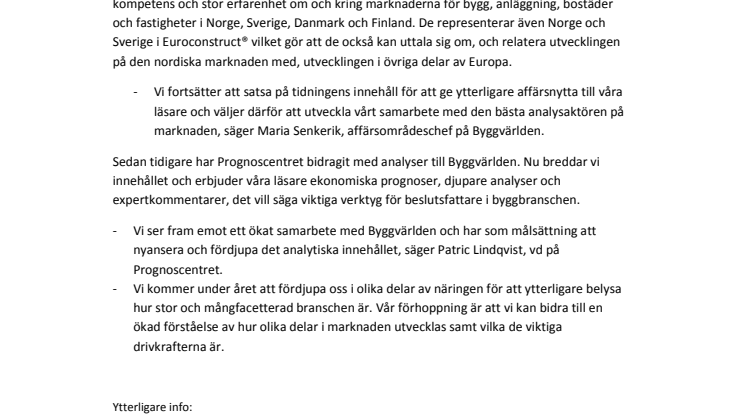 Byggvärlden och Prognoscentret i exklusivt samarbete 