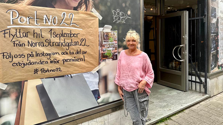 Blomster- och inredningsbutiken Port No 22 flyttar till en större lokal på Bruksgatan i september.