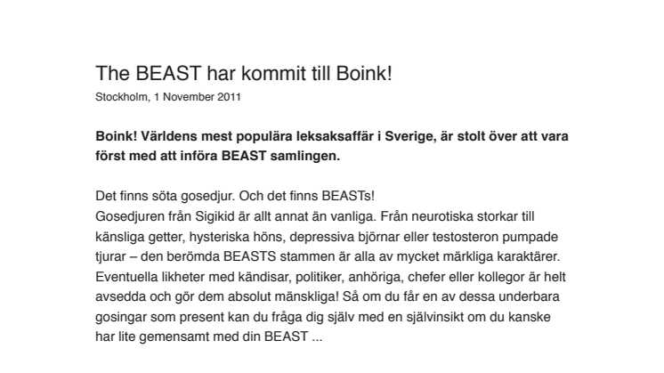 The BEAST har kommit till Boink!