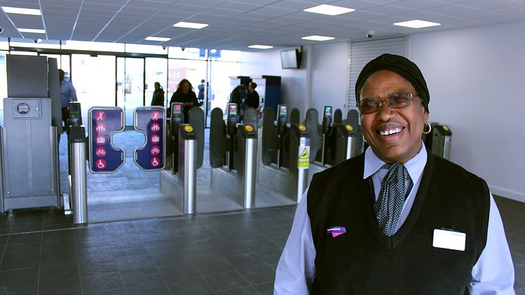 Station assistant Rachel James in the new concourse