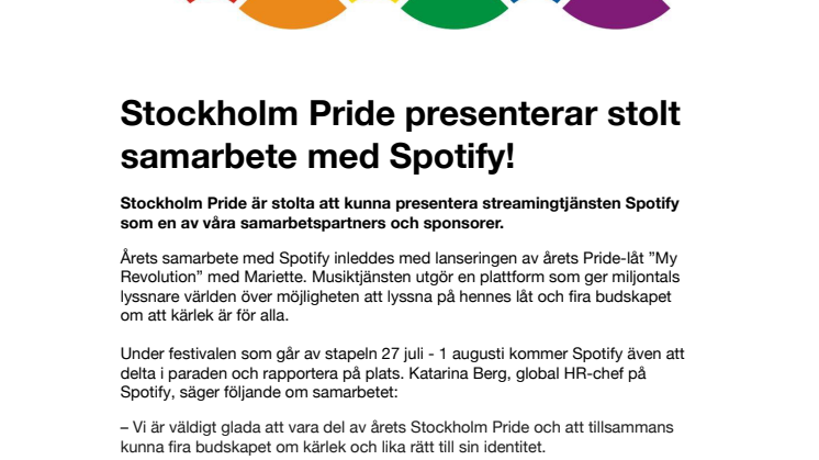 Stockholm Pride presenterar stolt samarbete med Spotify!