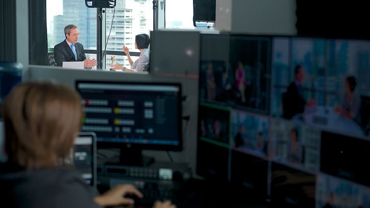Going live: Hong Bao Media has just launched a new studio in Robinson Road, Singapore, which is purpose built for training and live webcasting.
