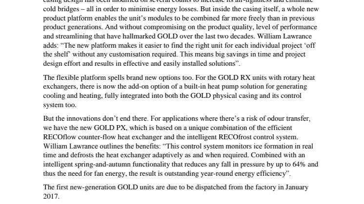 Major innovations go more than skin deep – a new GOLD generation