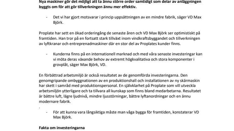 ​Proplate investerar 17 miljoner i Oxelösund