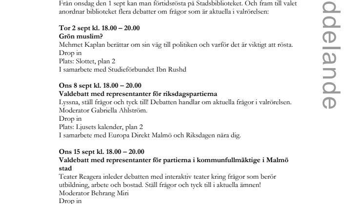 Stadsbiblioteket: Speed-dejta politiker
