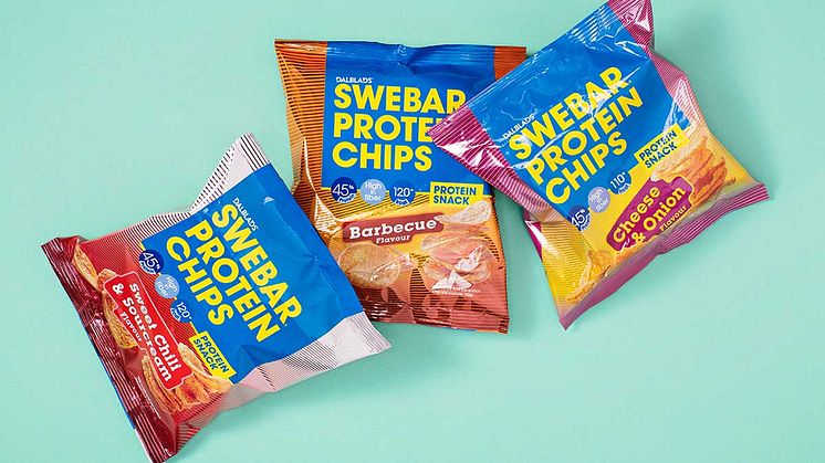 Äntligen ett salt snacks för träningsälskaren – chips med 45% protein från Swebar!