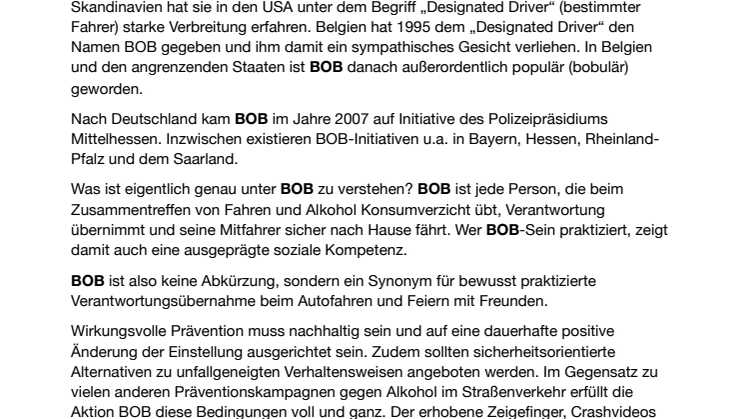 Informationen zur BOB-Initiative