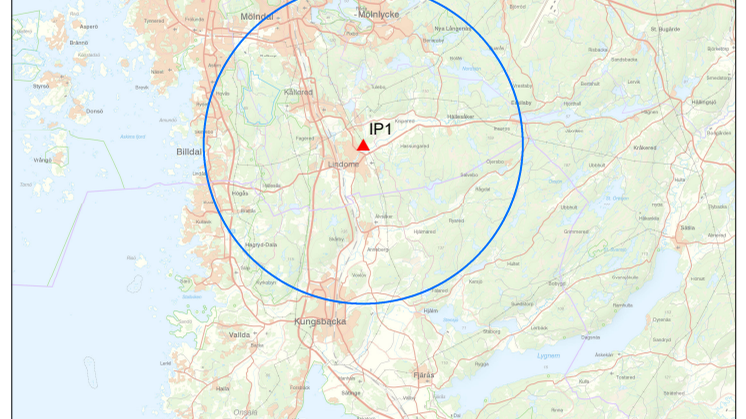 Karta över området med övervakningszon