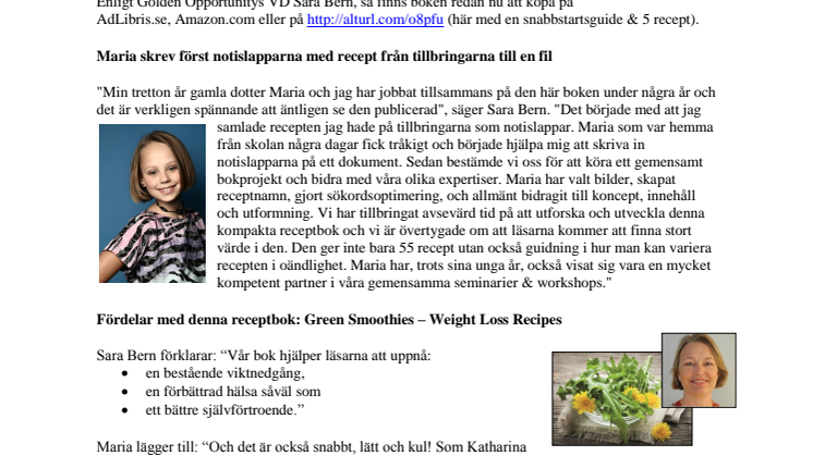#Sveriges yngsta faktaboksförfattarinna | #Green Smoothies - #Weight Loss Recipes