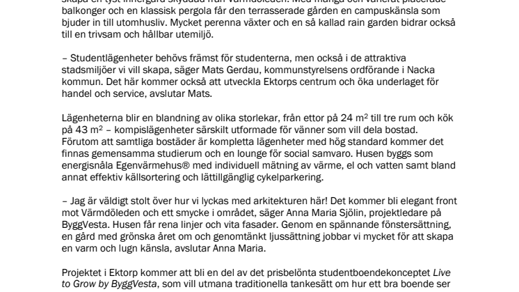 Första spadtaget för stor satsning på hållbara studentbostäder i Ektorp