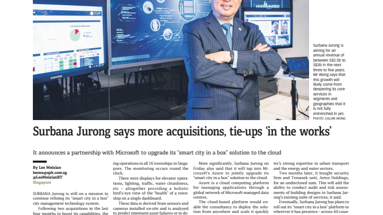 Surbana Jurong says more acquisitions, tie-ups 'in the works' 