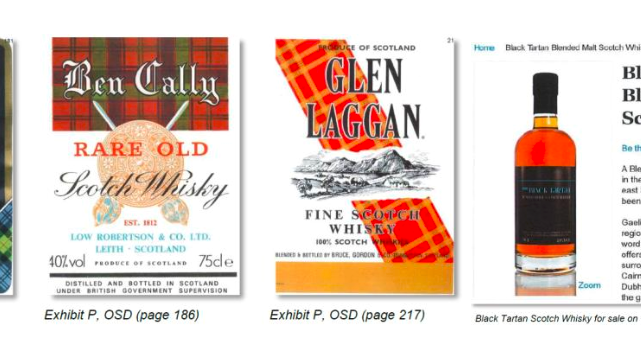 The Scotch Whiskey Association's examples of tartan used to market whisky was rejected by IPOS