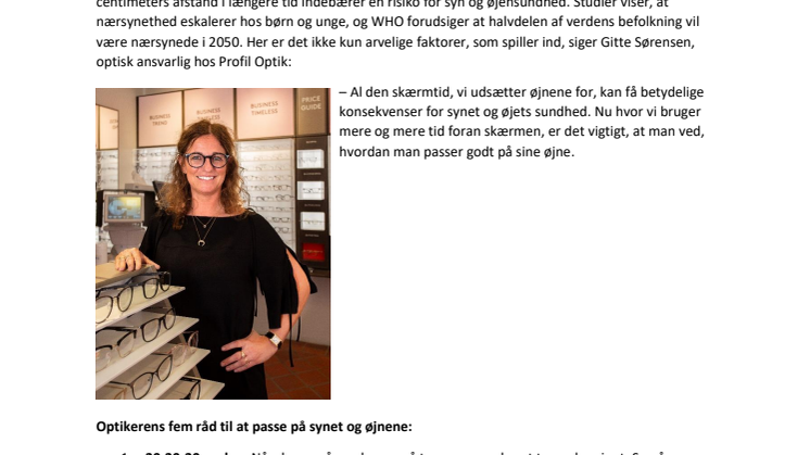 Øjensundhed er vigtig i coronatider – fem råd fra optikeren