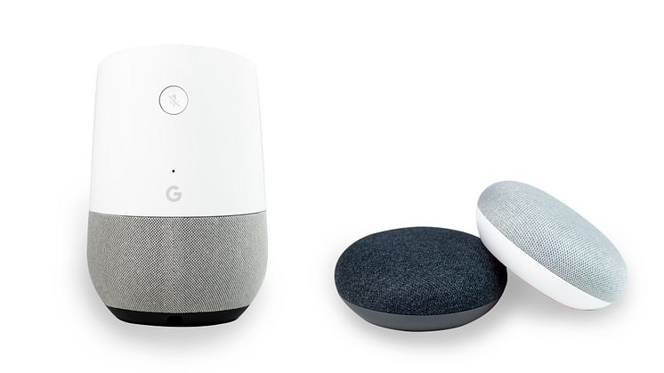Google Home och Google Mini i NetOnNets lager sen maj 2018