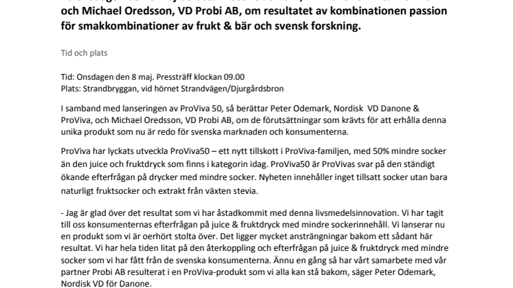 Inbjudan till presskonferens om största svenska livsmedelsinnovationen sedan 1994