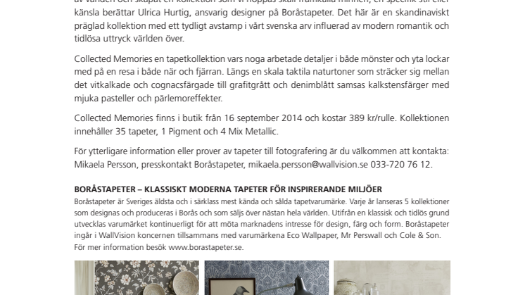 COLLECTED MEMORIES - Inspirerar till drömmar om svunna tider