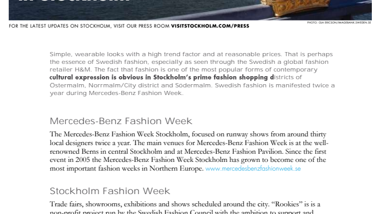 Facts: Fashion shopping in Stockholm