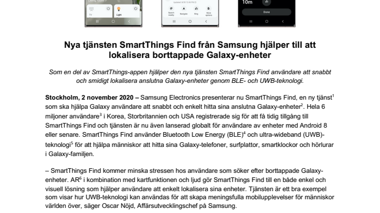 Nya tjänsten SmartThings Find från Samsung hjälper till att lokalisera borttappade Galaxy-enheter