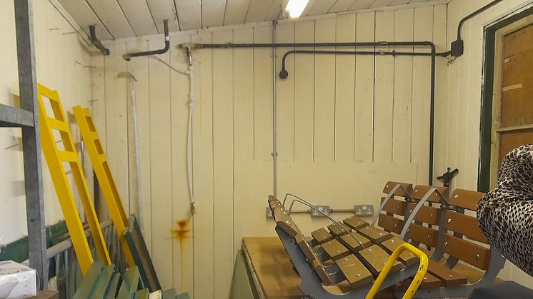Whyteleafe station storeroom before restoration