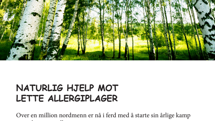 Naturlig hjelp mot lette allergiplager