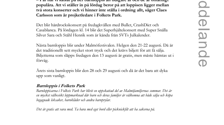 Barnloppis ställs in