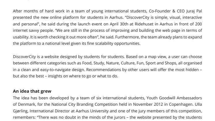 Mayor of Aarhus congratulates students on launching their startup #DiscoverCity