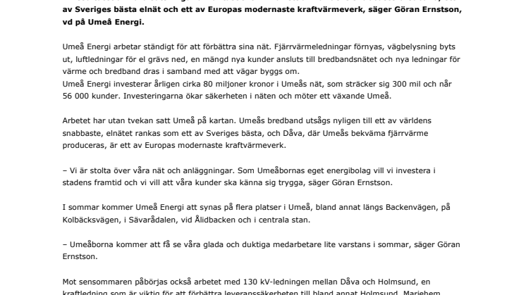 Umeå Energi investerar i Umeås infrastruktur – här gräver vi i sommar