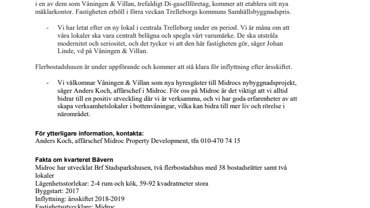 Våningen & Villan blir ny hyresgäst i Trelleborg