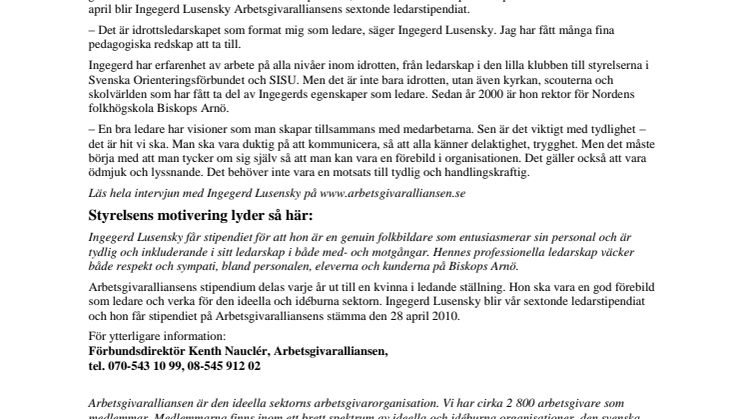 Genuin folkbildare från idrotten får ledarstipendiet!
