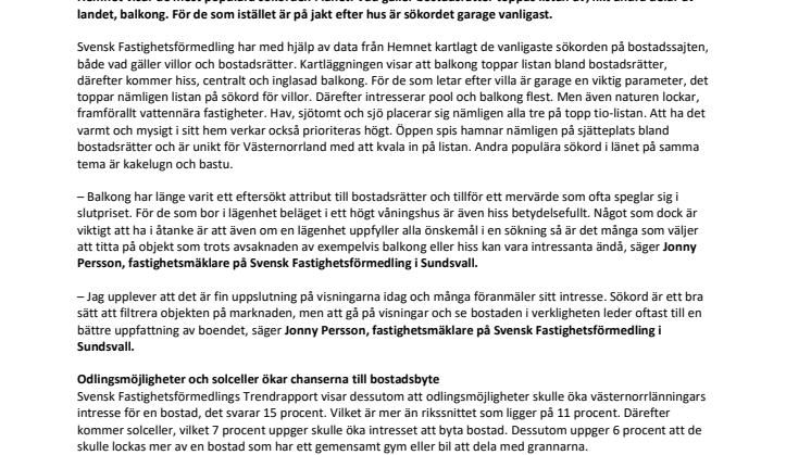 Balkong, pool och garage: Sökorden som trendar bland bostadsökande i Västernorrland 