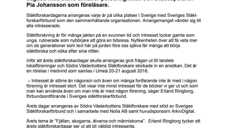 Nationella Släktforskardagarna i Umeå speglar rörelse i medvind 
