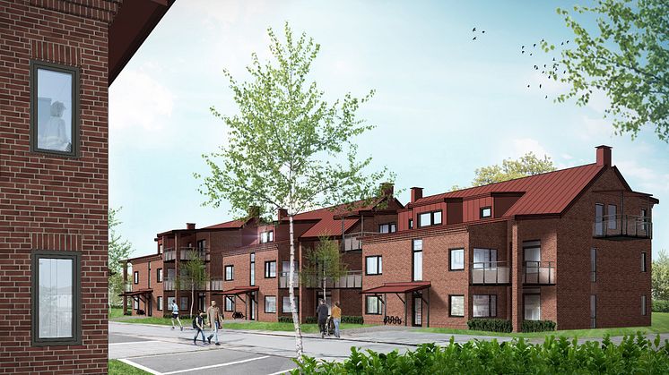 Finnvedsbostäder bygger nya lägenheter i kvarteret Väduren, Värnamo.