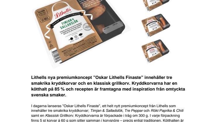 Lithells lanserar nytt korvkoncept: Oskar Lithells Finaste