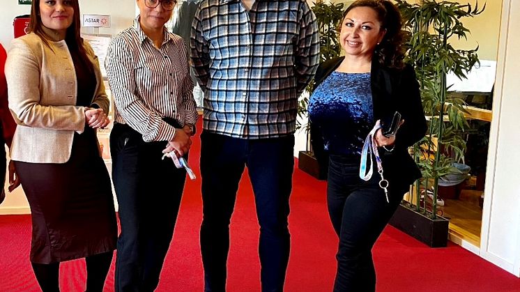 Maria Shahin, Jessie Eklöv, Ahmed Marrakchi och Paola Canepa har alla arbetsledande roller på Astar Solna Centrum.