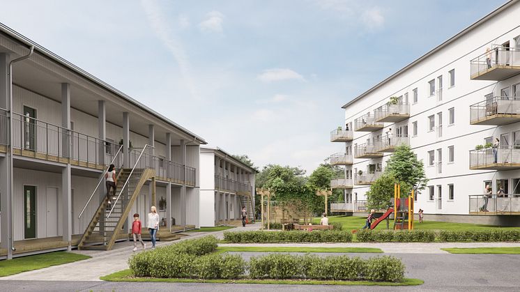 Illustration BoKlok Bergslyckan Skellefteå