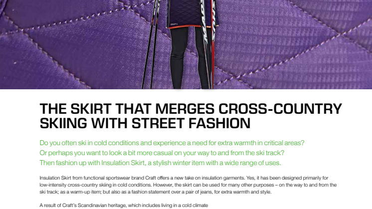 The skirt that merges cross-country skiing with street fashion