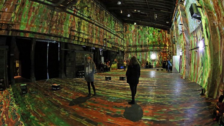 Blick in die Ausstellung "Gustav Klimt. The Gold Experience" im Kunstkraftwerk Leipzig