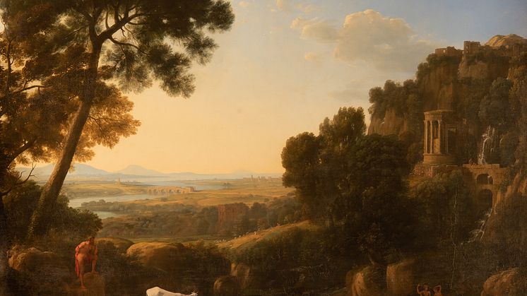 Claude Lorrain, Landscape with Argus Guarding lo, ca 1644/45.  Photo credit: Harry Cory Right/By permission of the Earl of Leicester and the Trustees of the Holkham Estate.
