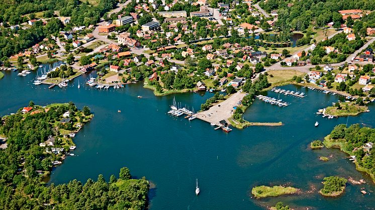 Flygfoto över Figeholm. 